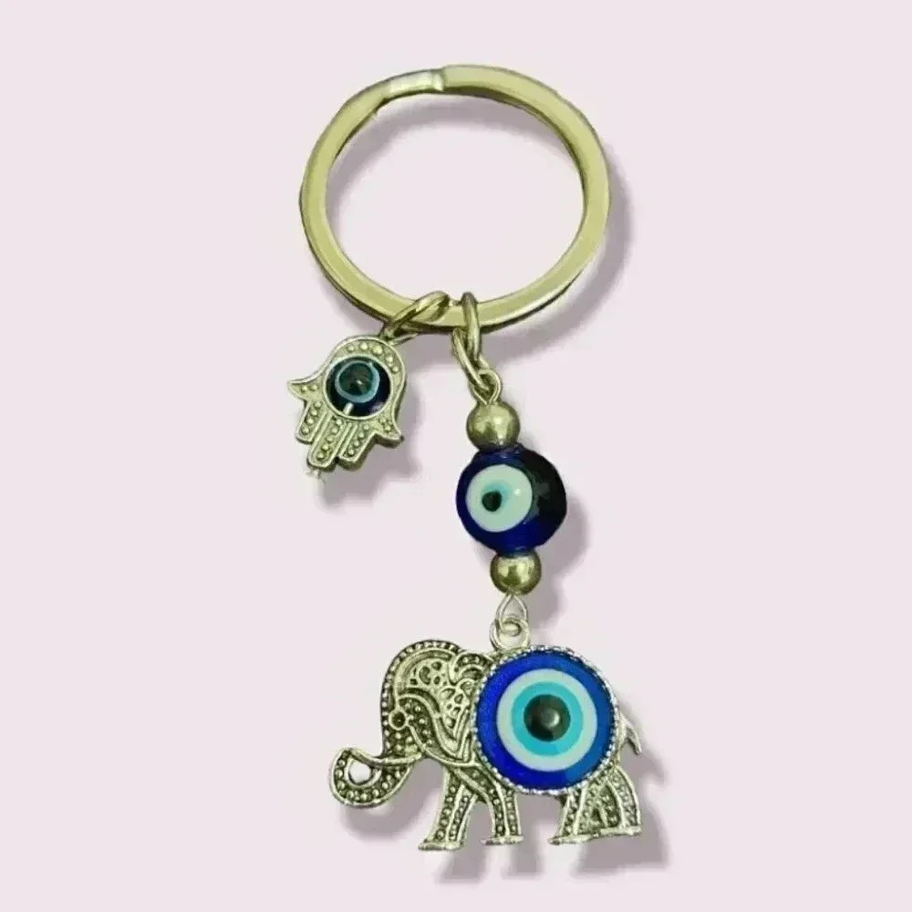 Hot evil eyey fatima elephant Keychain